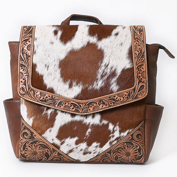 American Darling Backpack Hand Tooled Hair On Genuine Leather Western Women Bag Handbag Purse | for Laptop School